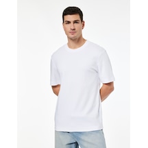 Koton Regular Fit Kısa Kollu Pamuklu Bisiklet Yaka Tişört Ekru 6sam10021mk Ekru