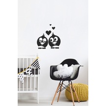 Aşık Kuşlar Priz Sticker-oto Sticker-18x18cm Siyah