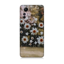 Xiaomi Redmi Note 12s Uyumlu Yağmur Ve Papatyalar Desenli Silikon Kılıf