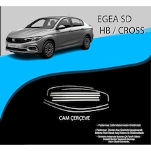 Fiat Egea Uyumlu Sedan Krom Cam Çerçevesi 8 Parça