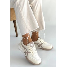 Zlay Bej Cilt Vizon Detaylı Bağcıklı Spor Ayakkabı Diğer