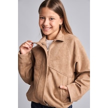 Defacto Suede Fermuarlı Cepli Kısa Kız Çocuk Mont H7803a826wnbg293 Bej-bg293
