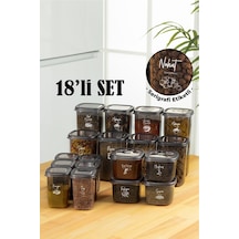 Vienev Beyaz Serigrafi Etiketli 18li Peggy Kare Erzak Ve Baharat Full Set 4x 1,75, 1,2, 0,55 6x 0,45 Ant Çok Renkli