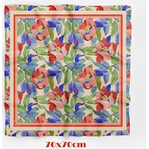 Çiçek Serenadı Desen 70 70cm Bandana/fular Çok Renkli