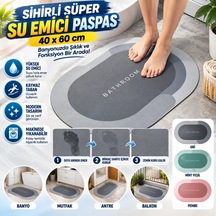 Mey İthalat Sihirli Süper Su Emici Kaymaz Tabanlı Oval Paspas 40 60 Cm Diğer