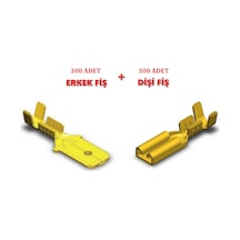 300 300 Adet Mesa Küçük Erkek ve Dişi Fiş kablo Ucu- 6.3mm