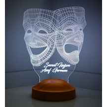3D Led Lamba 3 Boyutlu Maske Kişiye Özel Hediye Gecelambası