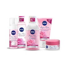 Tr Aqua Rose Gül Suyu İçerikli Çeyiz Seti, Makyaj Temizleme Suyu Ve Jeli, Yüz Yıkama Köpüğü, Tonik,krem