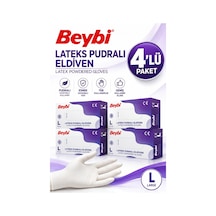 Beybi Lateks Eldiven Pudralı Large 100'lü 4 Adet