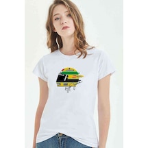 Formula F1 Ayrton Senna F1 Car Baskılı Beyaz Kadın Tshirt (534309330)