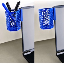 3d Baskı Monitor Kalemlik - Petek Desenli Laptop Kenar Altıgen Kalemlik-mavi Diğer