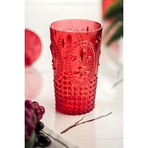 Akrilik Kırmızı Tekli Uzun Bardak & Su Meşrubat Bardağı 750 Ml Büyük Boy & Cam Değildir Çok Renkli