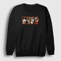 Presmono Unisex Logo V2 Kiss Sweatshirt Siyah