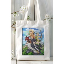 Art Hediye Shikkakumon No Saikyou Kenja Baskılı Bez Omuz Çantası Kişiye Özel Model 1 Çok Renkli