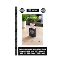 Bağlantı Parçası Elektronik Ürün Ağ Adaptörü Mini Wifi Adaptör Usb 2.0 600 Mbps Yd48 Siyah