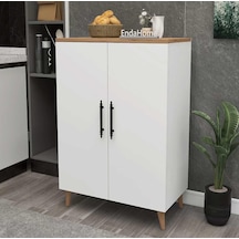 Reyo Home Enda 3 Raflı 2 Kapaklı Çok Amaçlı Dolap Beyaz - Çam