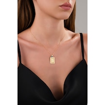 14 Ayar Altın Vintage S Harfli Kolye Altın