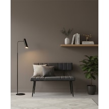 Özcan Metal Siyah Metal Ayaklı Metal Kasalı Sırtlı Mutfak Salon Antre Yatak Odası Balkon Puf Bank Bench Oturak Antrasit