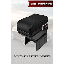 Civic Eg Kasa 1993 Uyumlu Lüks Tip Küllüklü Siyah Renk Kol Dayama Bardaklıklı