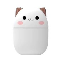 Ufly Sevimli Kedi Hava Nemlendirici Ledli Ultrasonik Difüzör 250 Ml Beyaz
