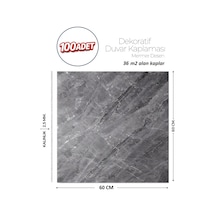 60x60 Cm Kendinden Yapışkanlı Duvar,banyo,tezgah Arası Antrasit Mermer-100 Adet 8807-60-100