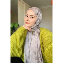 Carell Ahyabe'nin Tercihi Dama Jakar İtalyan İpekli Şal Küllü Gri Çok Renkli