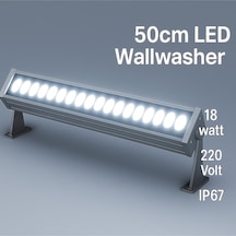 50cm 18w Led Wallwasher Beyaz 6500k Dış Cephe, Minare, Bahçe Aydınlatma Iç-dış Kullanım Ip65 Beyaz 6500k