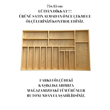 75x45 Cm Ayfiwood Ahşap Kaşıklık Çekmece İçi Yemek Takımı Ve Servis Gereçleri Düzenleyici Organizer