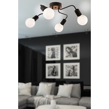 Ahtapot Modern Siyah Avize 4'Lü