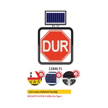 SOLAR FLAŞÖRLÜ LED'Lİ TRAFİK LEV.(60x60cm)
