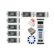 7 Daire Nts 2001-b 4,3'' Görüntülü Diafon Beyaz-8004 Tuş Takımlı Şifreli+geçişli Zil Panelli Set