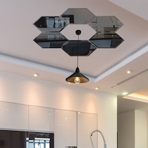 Ayna | Füme Ayna | 6'Lı Takım Altıgen Tavan Aynası Füme