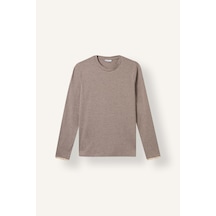 Defacto Slim Fit Bisiklet Yaka Uzun Kollu Penye Basic Tunik I2976ax26aubg588 Bej-bg588