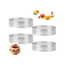 Narkalıp Yuvarlak Delikli Tart Kalıbı 12cm 4 Lü