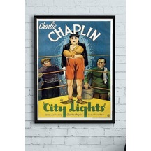 City Lights-şehir Işıkları Film Afişi Çerçeveli Tablo 4 40x50cm