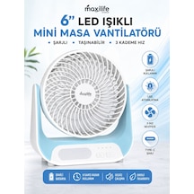 Breeze Mg-5146f Şarjlı Mini Masa Vantilatörü Led Işıklı 3 Kademeli Usb Type-c