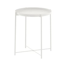 Tepsili Sehpa. Yuvarlak Beyaz Renk Ikea Çıkarılabilir Tepsi - Mod