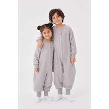 Babyhola Çocuk Uyku Tulumu 1-8 Yaş Unisex Uzun Kollu 1 Tog %100 Pamuk Müslin 2706 Gri
