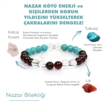 Mystic Energy Doğal Taş Nazar Unisex Tılsım  Bilekliği