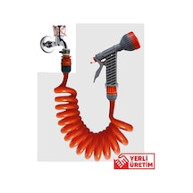 Plasyay Spiral Bahçe Çiçek Çim Sulama Hortumu Süzek Başlık Seti