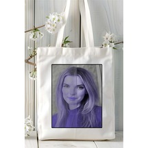 Art Hediye Betty Gilpin Baskılı Bez Çanta Omuz Çantası Kişiye Özel Desen 3 Çok Renkli