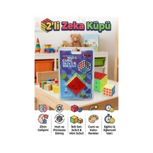 2'li Zeka Küpü Seti - Standart 3x3x3 & Mini 3x3x3 - Hızlı Dönen Etiketsiz Eğitici Akıl Oyuncağı