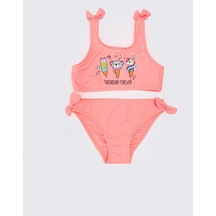 Deep Beach Fiyonklu Kız Çocuk Bikini Takım 001