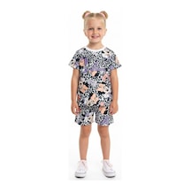 Baskılı Kız Çocuk Takım-90731 Beyaz