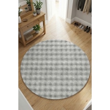 Yuvarlak Puffy Bubble Yumuşak Peluş Halı , Kaymaz, Yıkanabilir, Antre, Hol, Mutfak Halısı Gri