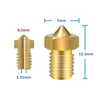0.5mm X 1.75mm M6 Prinç Nozzle 3d Yazıcı Printer 1.75mm Filament Uyum Mk8 Cr-10 Cr-10s Ender