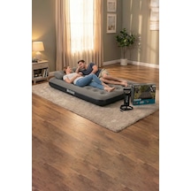 Bestway Ultra Queen 2 Kişilik Şişme Yatak + El Pompası Ve Yastık Hediyeli 191x137x22cm 671gz Bw146 Gri