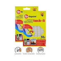 Hamur Yapıştırıcı Tack-it 50gr 2 Paket Fixpoint 65 Parça Macun Sakız Yapıştırıcı Takıt Çerçeve Afiş Duvar İz Bırakmaz