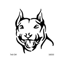 Airbrush Tattoo Gülen Köpek Yapışkanlı Stencil Süsleme Ve Boyama Kalıbı