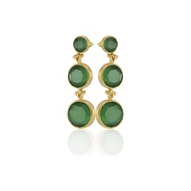 Kadir Jewellery 22 Ayar Altın Kaplama Vintage Küpe -el İşçiliği Ve Hipoalerjenik Küpe Yeşil 63586575